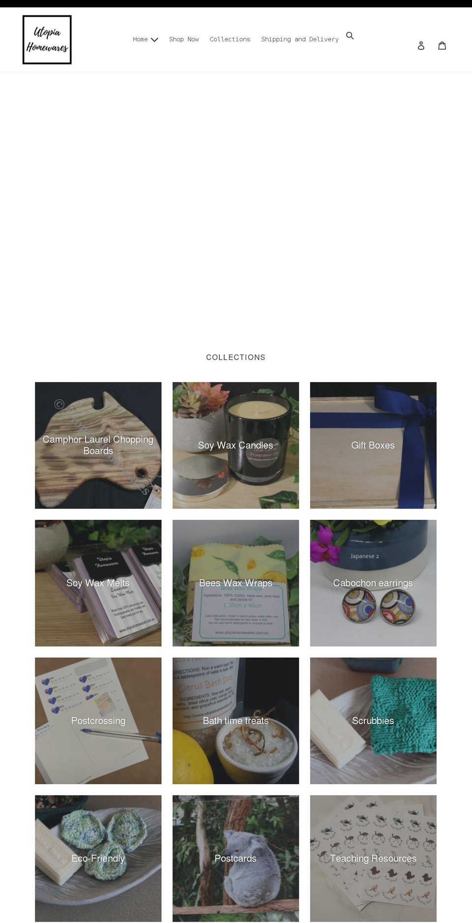 utopiahomewares.com.au shopify website screenshot