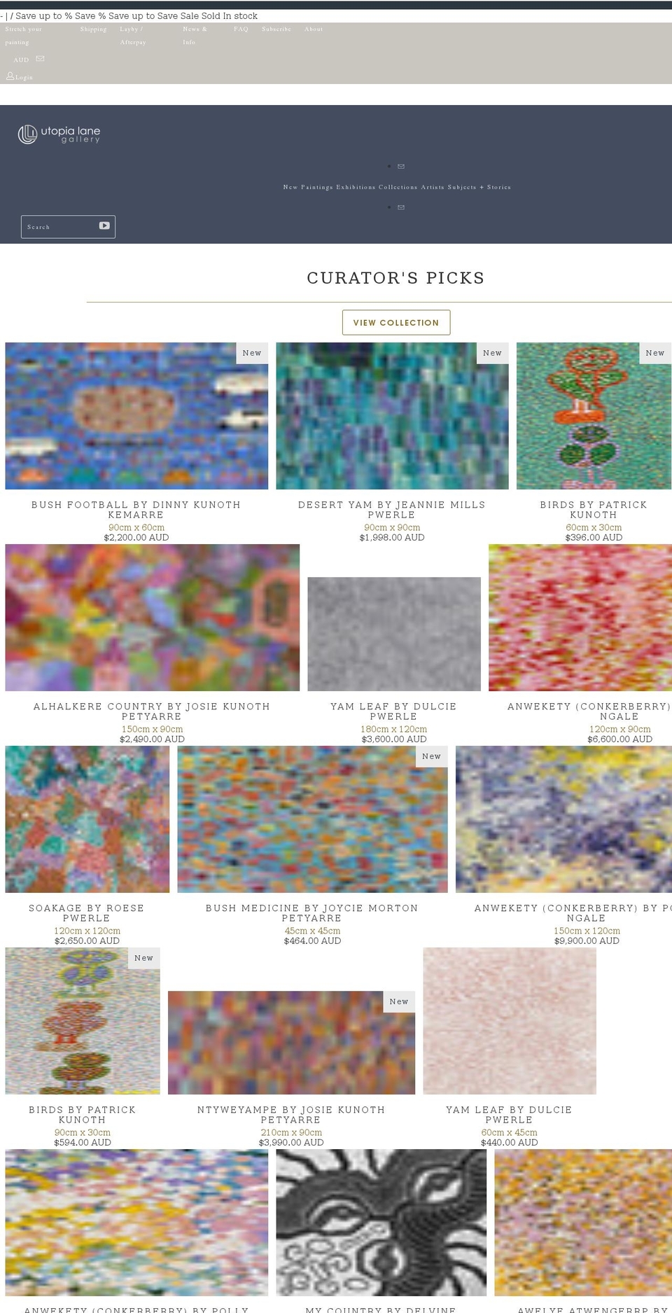 utopialaneart.com.au shopify website screenshot