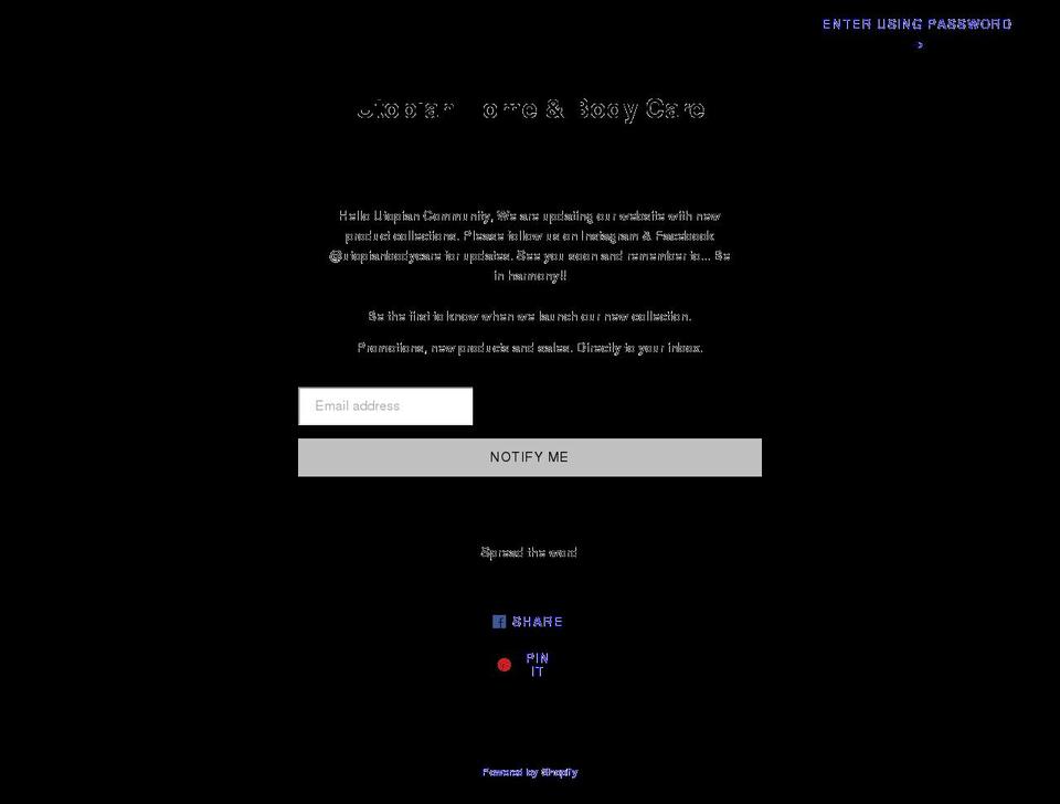utopianbodycare.com shopify website screenshot