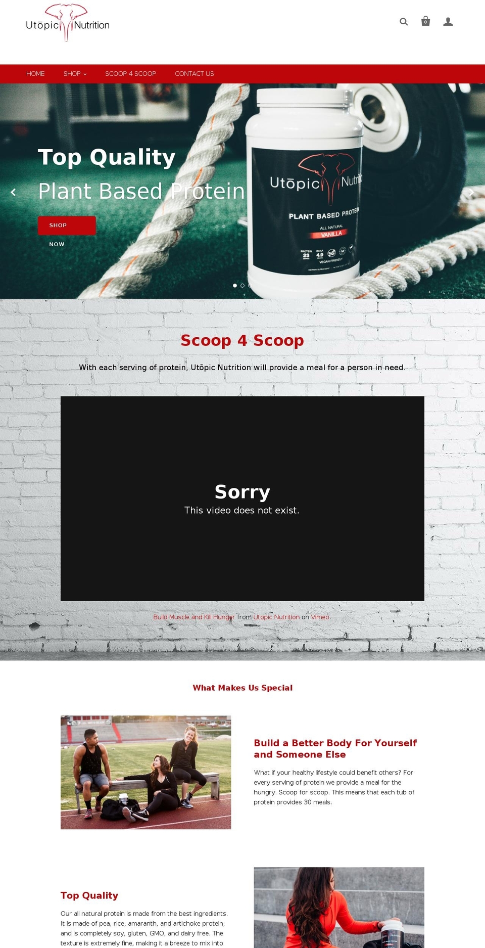 utopicnutrition.com shopify website screenshot