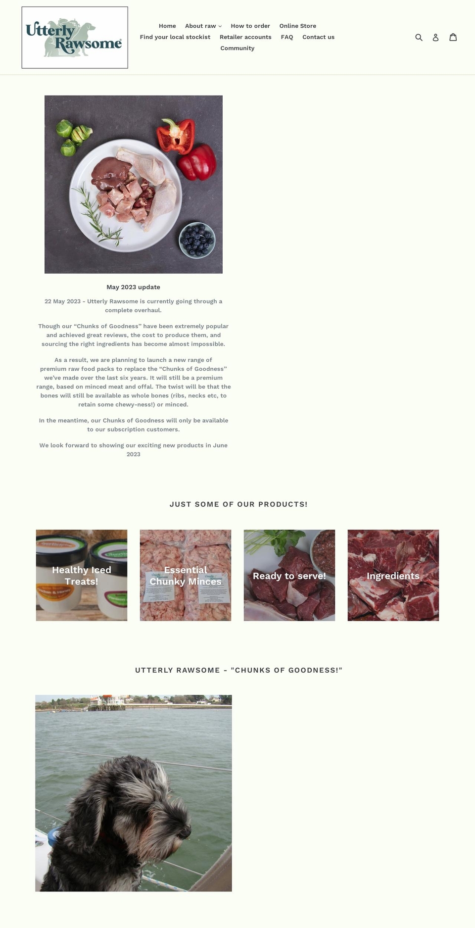 utterlyrawsome.co.uk shopify website screenshot