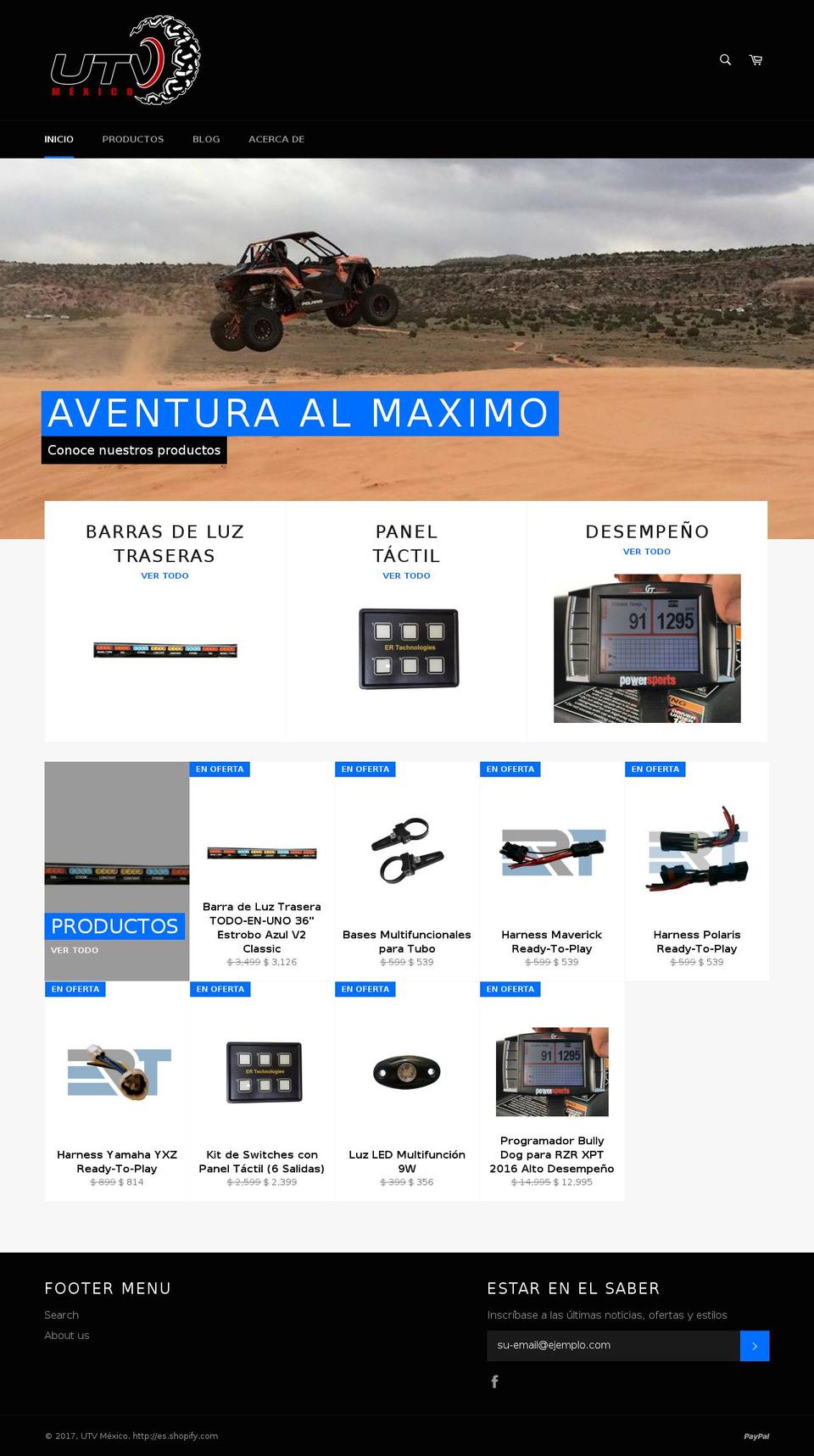 utvmexico.com shopify website screenshot