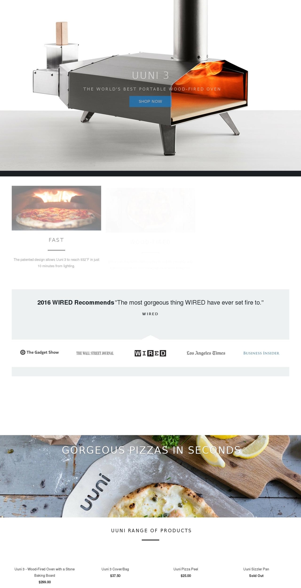 Launch Shopify theme site example uuni.net