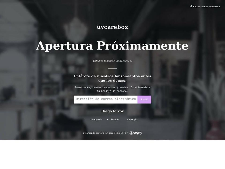 uvcarebox.com shopify website screenshot