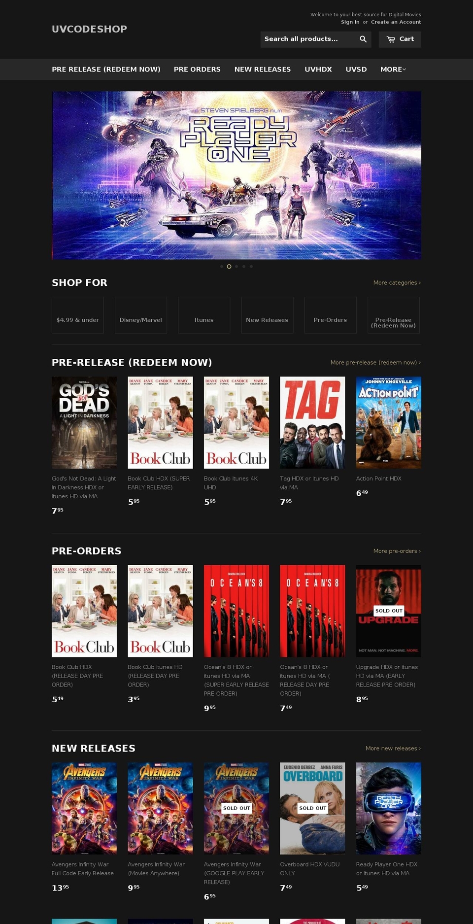 uvcodeshop.myshopify.com shopify website screenshot