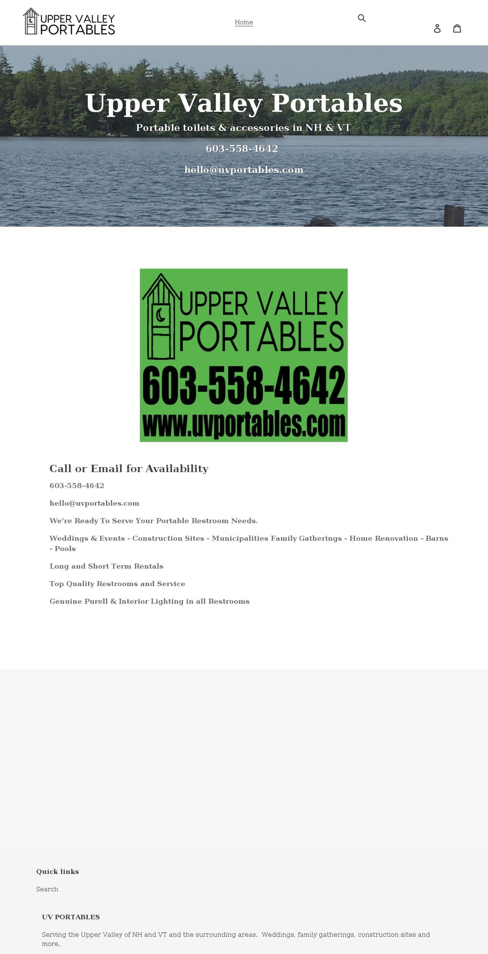 uvportables.com shopify website screenshot