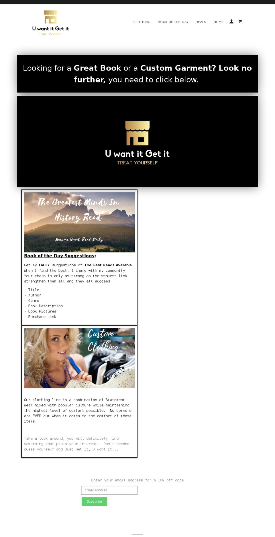 uwantitgetit.com — Shopify storefront screenshot