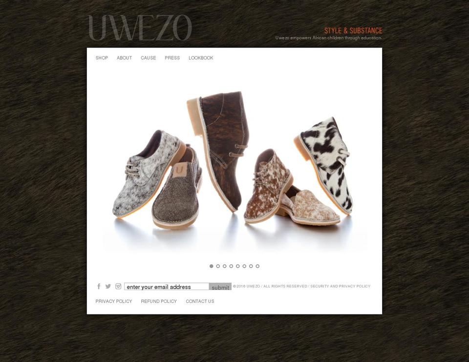 uwezobrands.com shopify website screenshot