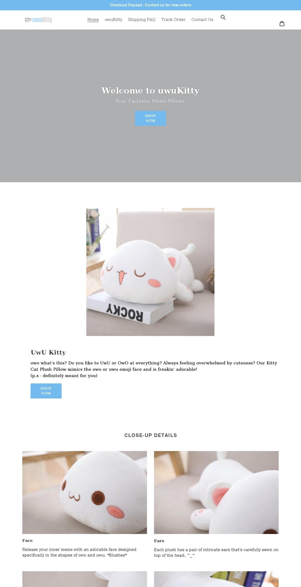uwukitty.com shopify website screenshot