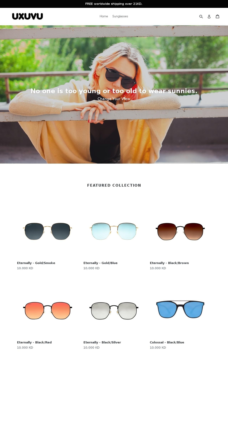 uxuvu.com — Shopify storefront screenshot