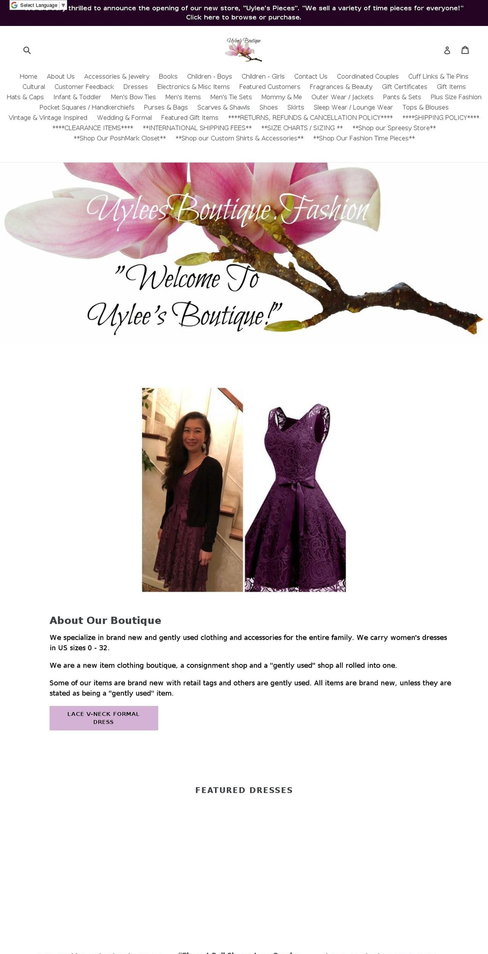 uyleesboutique.com — Shopify storefront screenshot