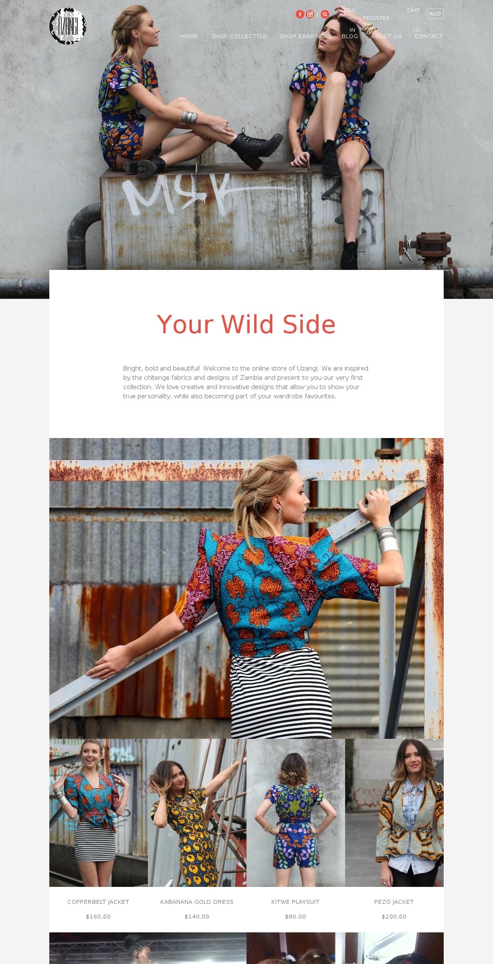 uzangi.com — Shopify storefront screenshot