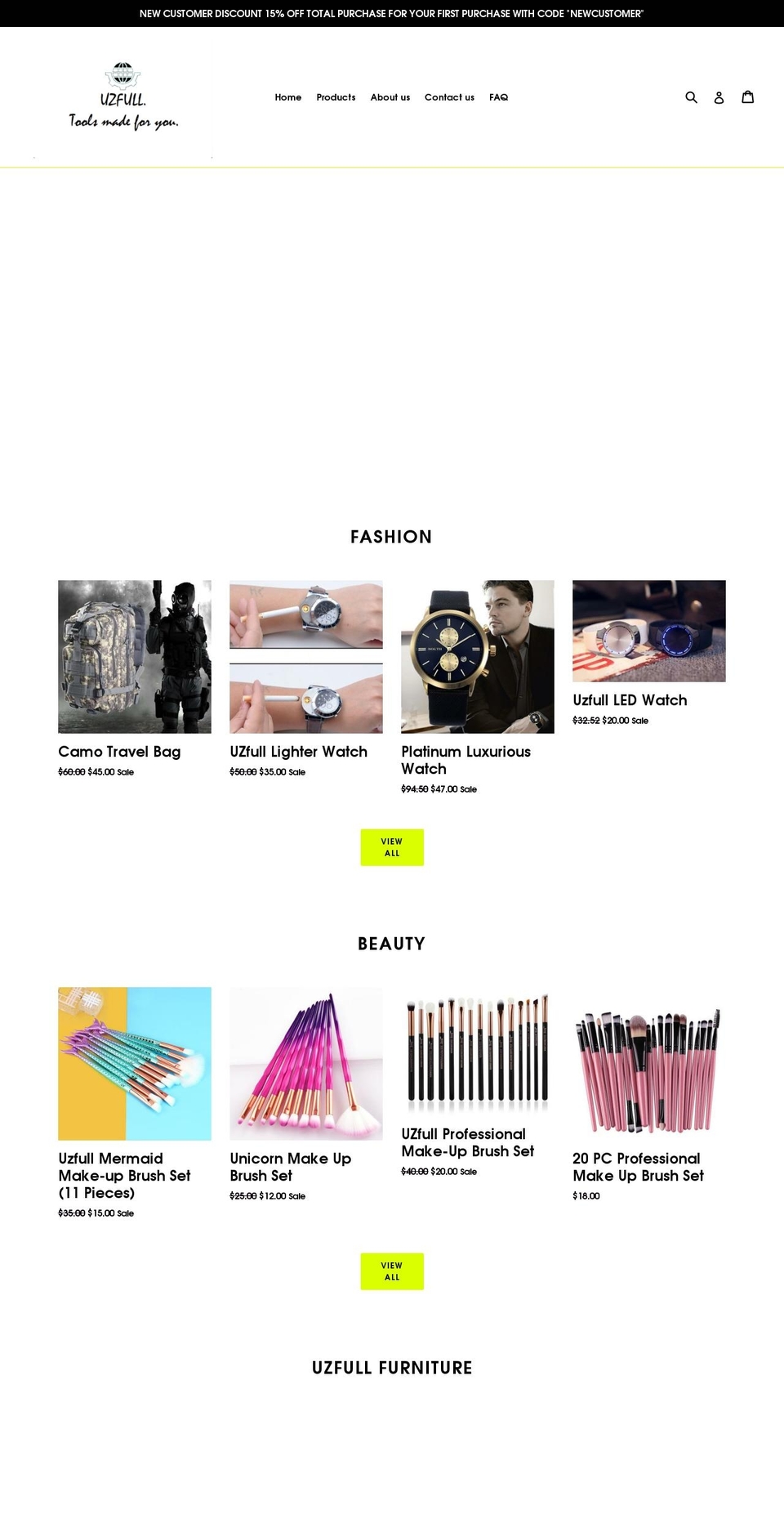 uzfull.com shopify website screenshot