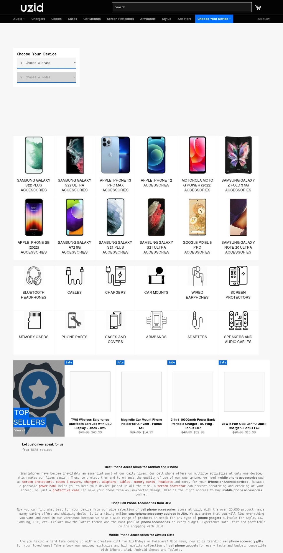 uzid.com shopify website screenshot