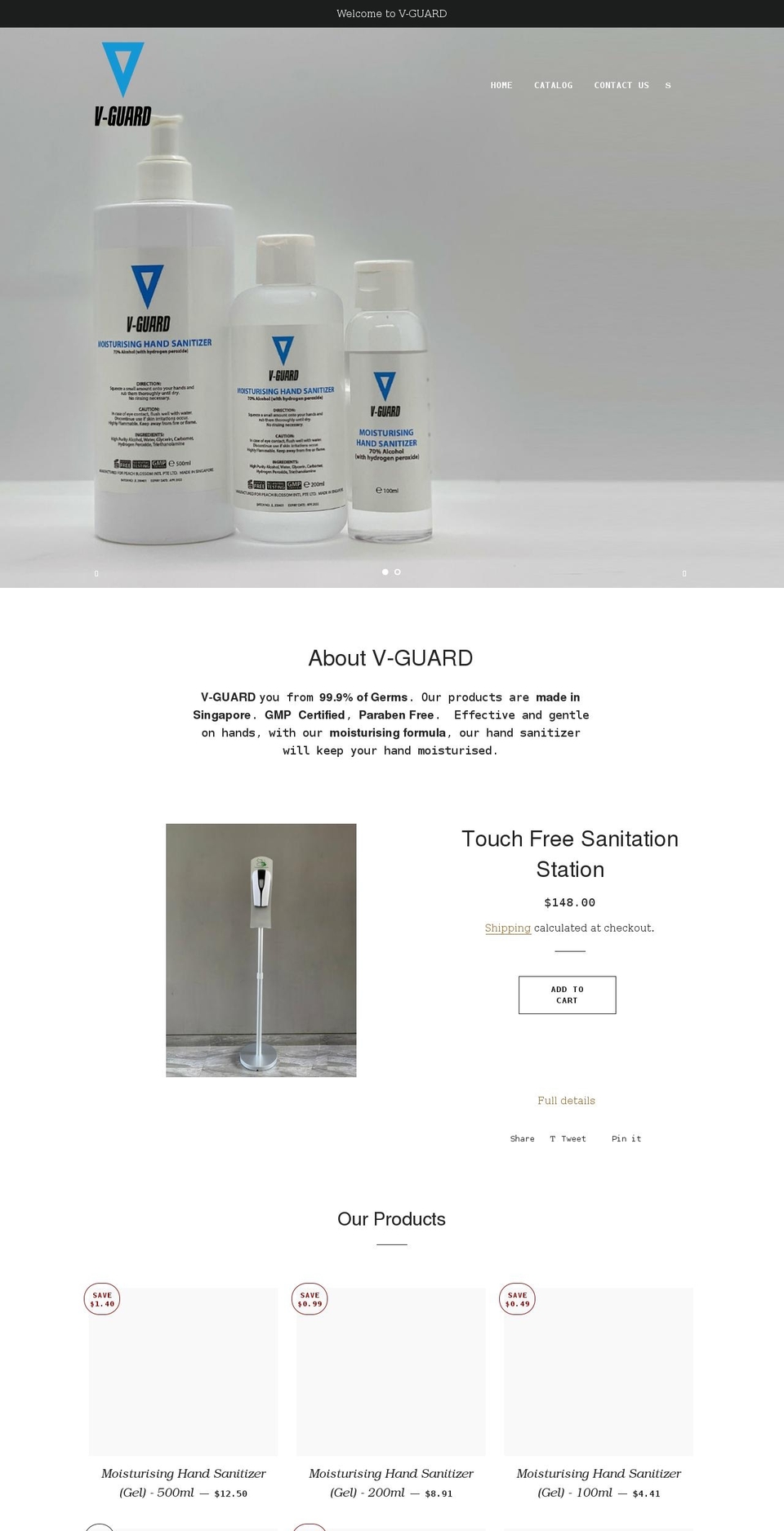 v-guardsg.com shopify website screenshot