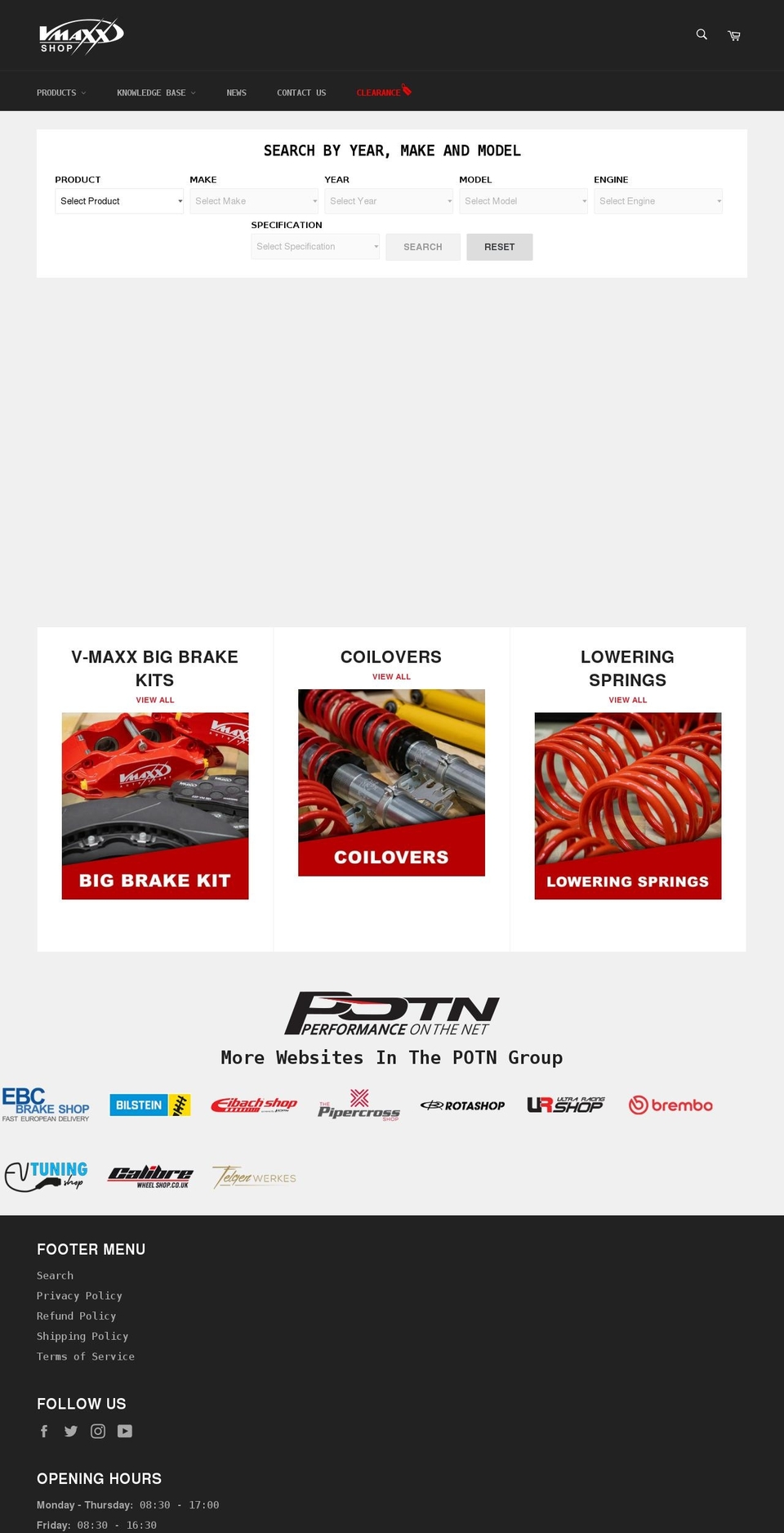 v-maxxshop.co.uk shopify website screenshot