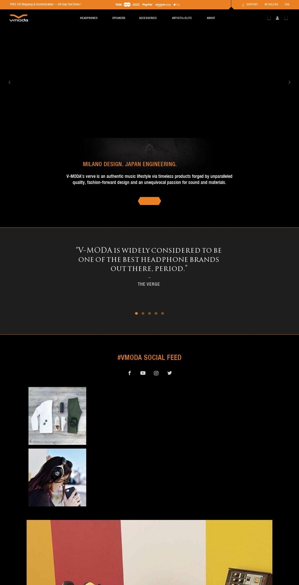v-moda.com shopify website screenshot