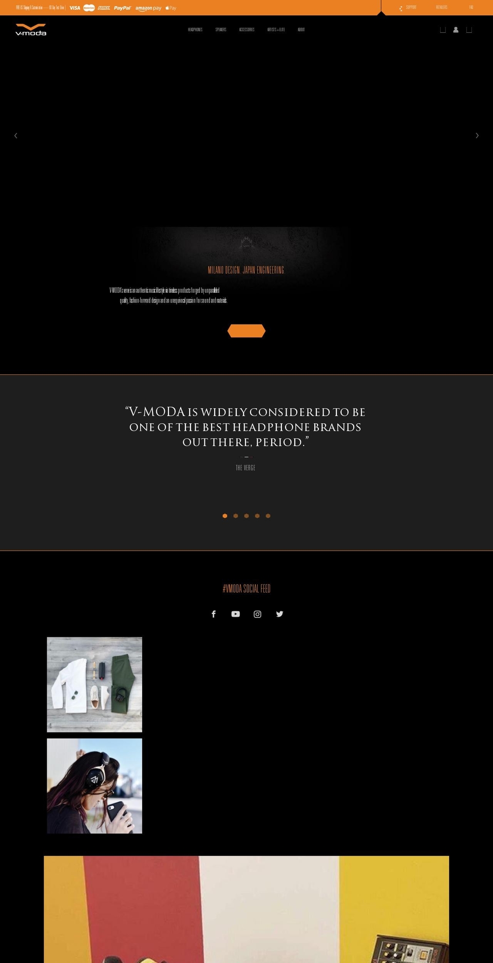 Vmoda production Shopify theme site example v-moda.store