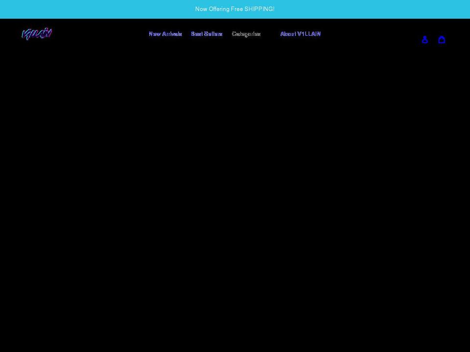 v1llain.com shopify website screenshot