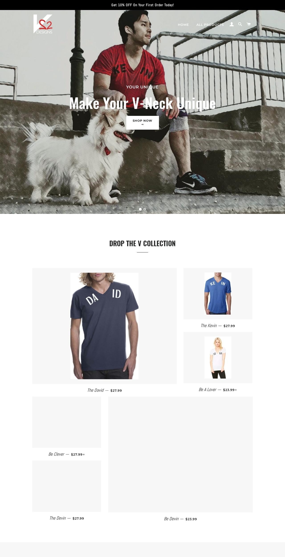 v22designs.com shopify website screenshot