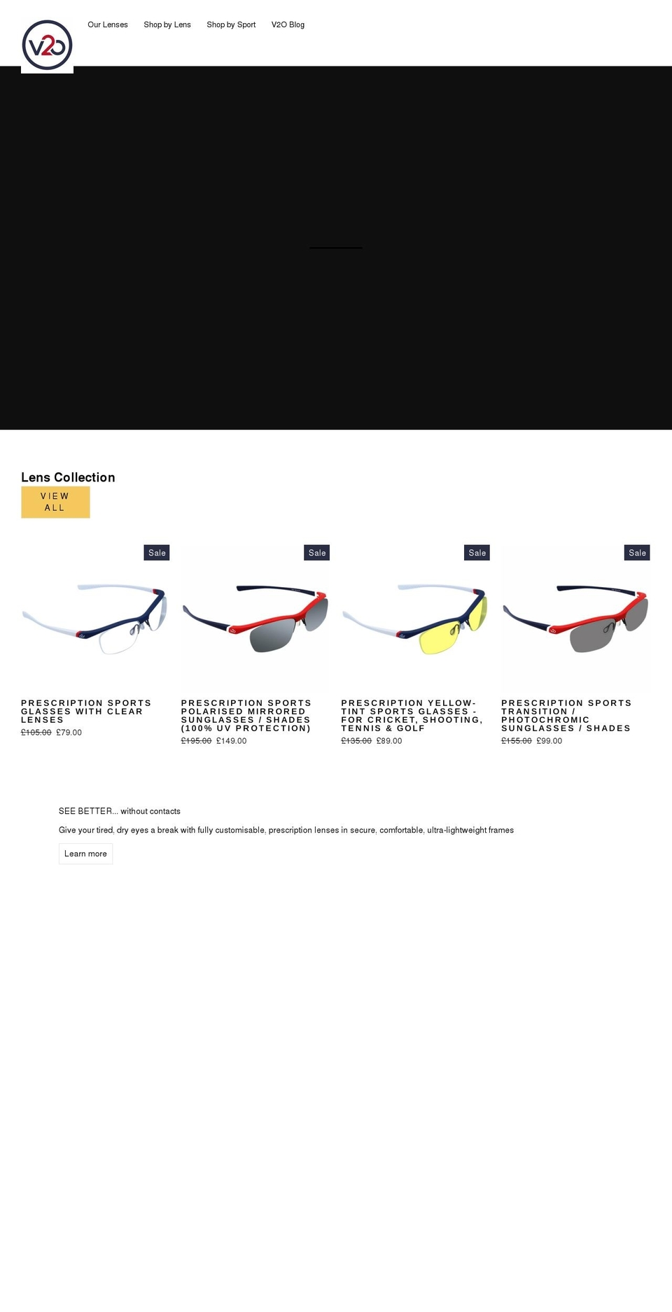 v2osports.com shopify website screenshot