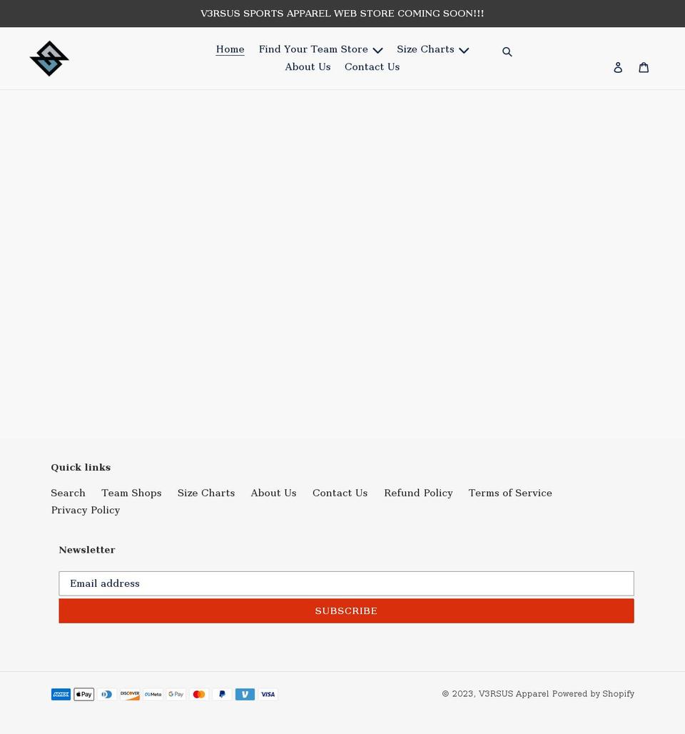 v3rsusapparel.com shopify website screenshot