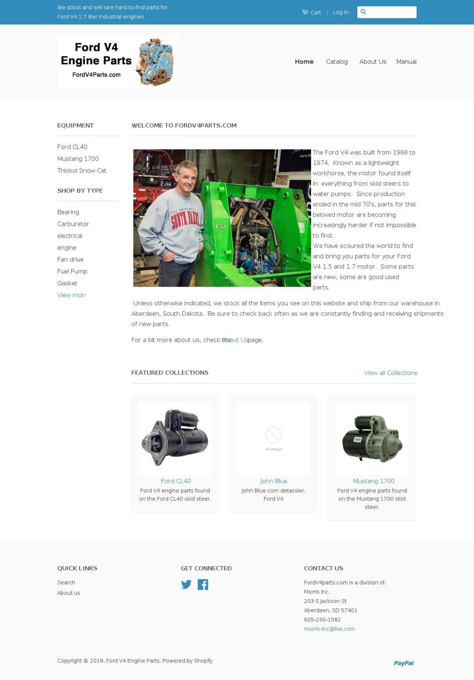 v4fordindustrial.com shopify website screenshot