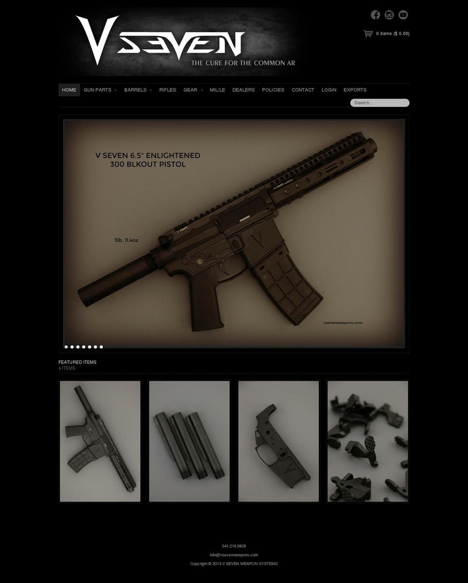 v7weaponsystems.com shopify website screenshot