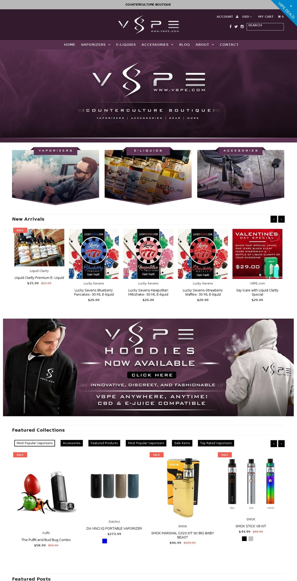 v8pe.net shopify website screenshot