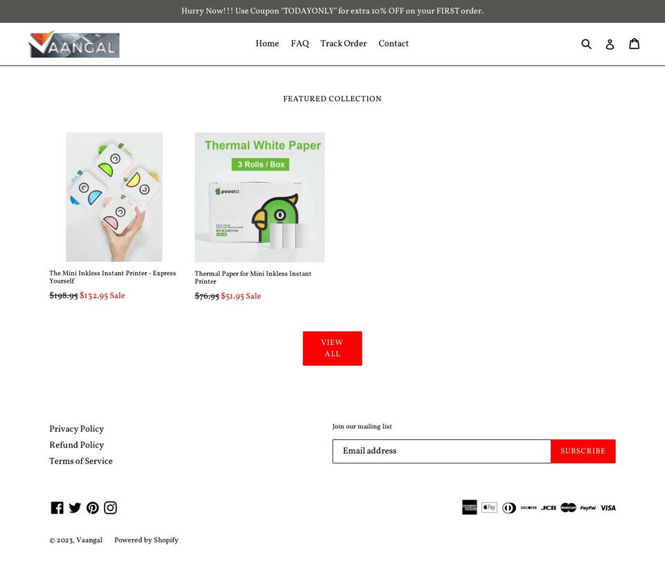 vaangal.com shopify website screenshot
