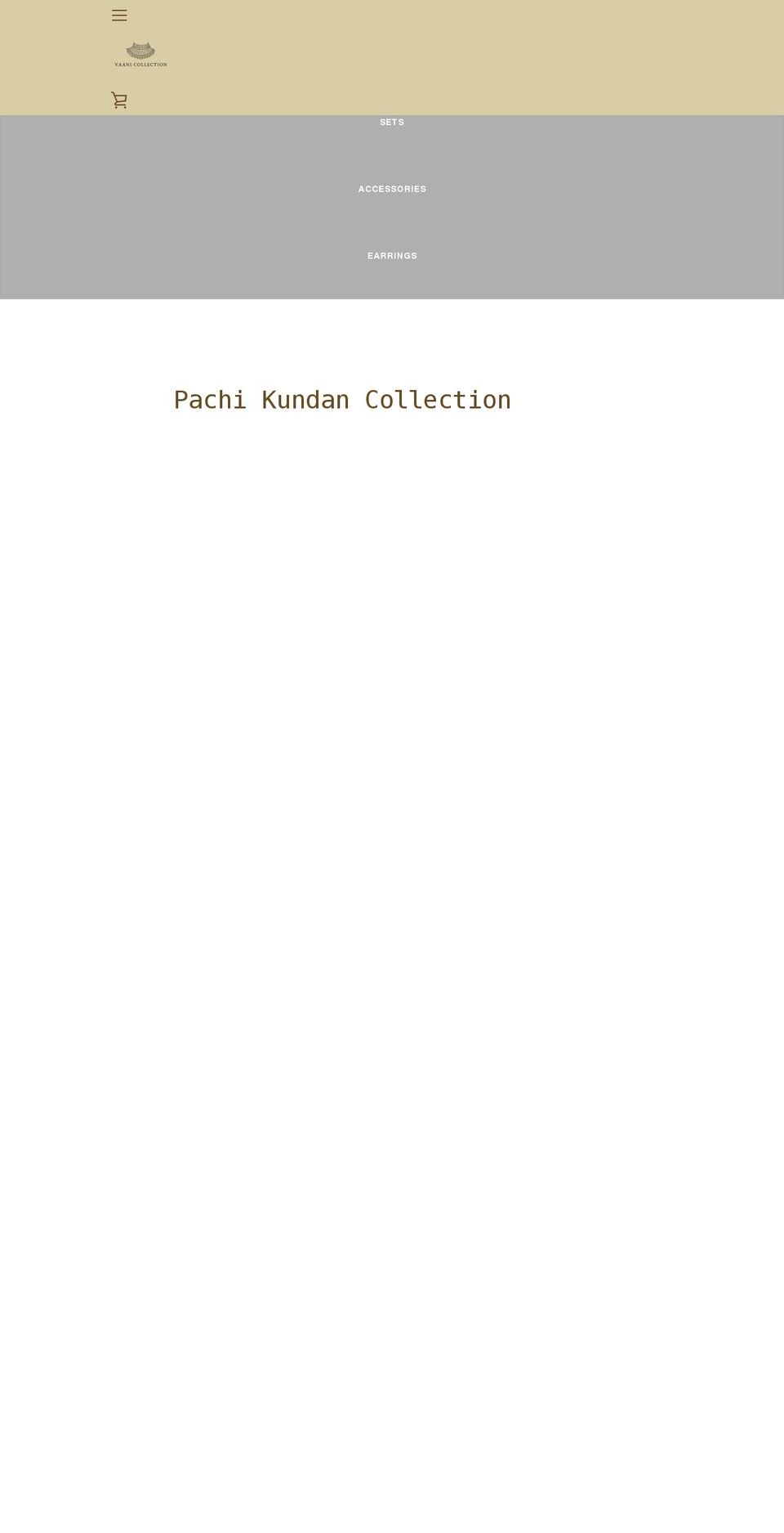 vaanicollection.com — Shopify storefront screenshot
