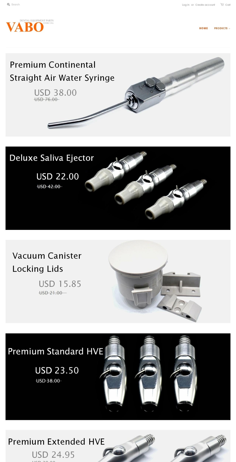 vabodental.com — Shopify storefront screenshot