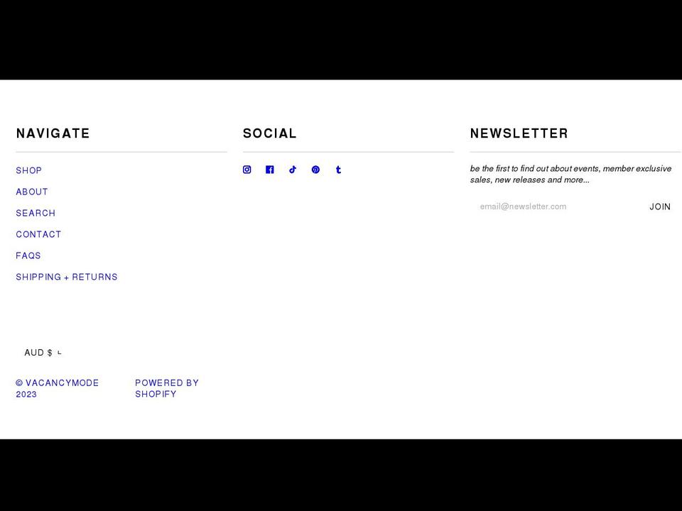 vacancymode.com shopify website screenshot