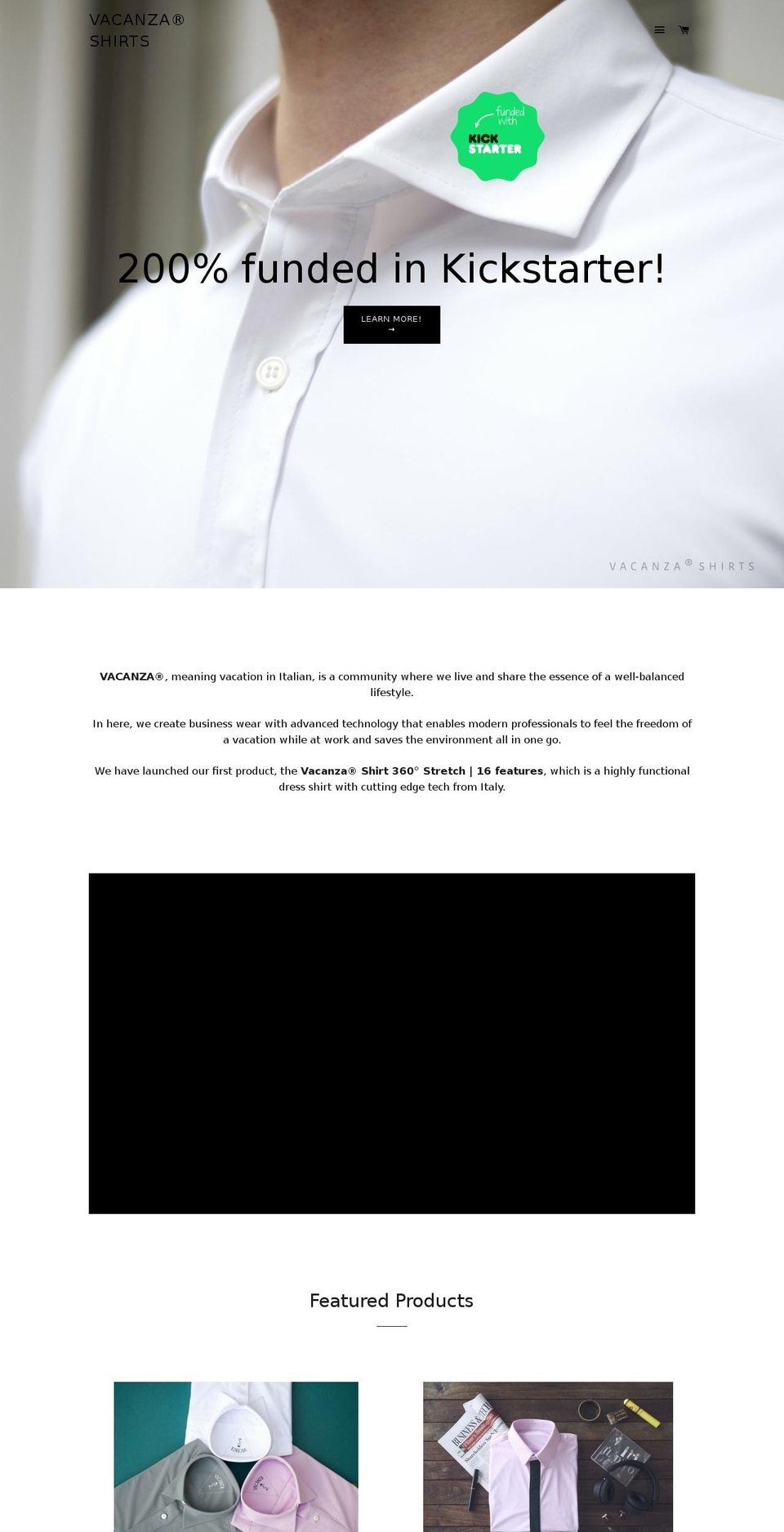 vacanzashirts.com shopify website screenshot