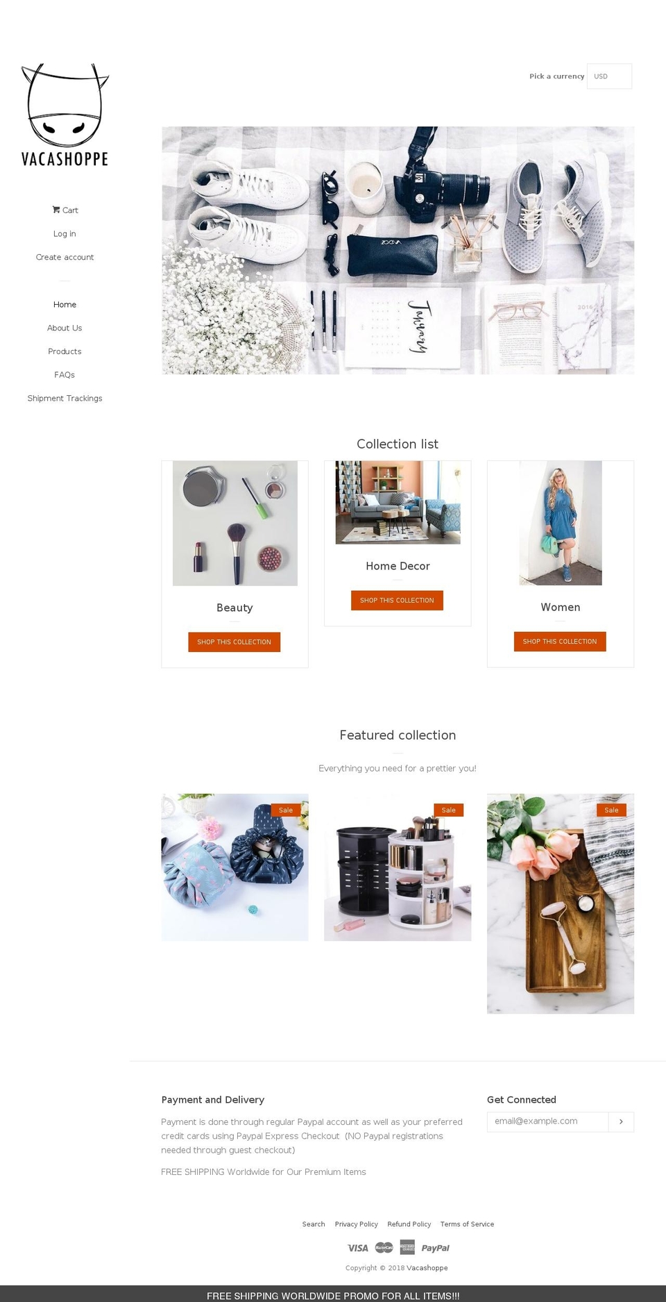 vacashoppe.com — Shopify storefront screenshot