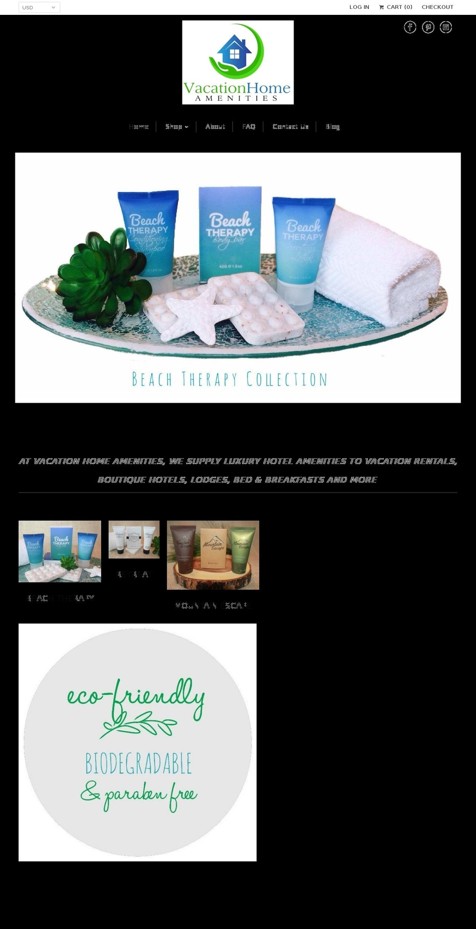 Current Theme Shopify theme site example vacationhomeamenities.com