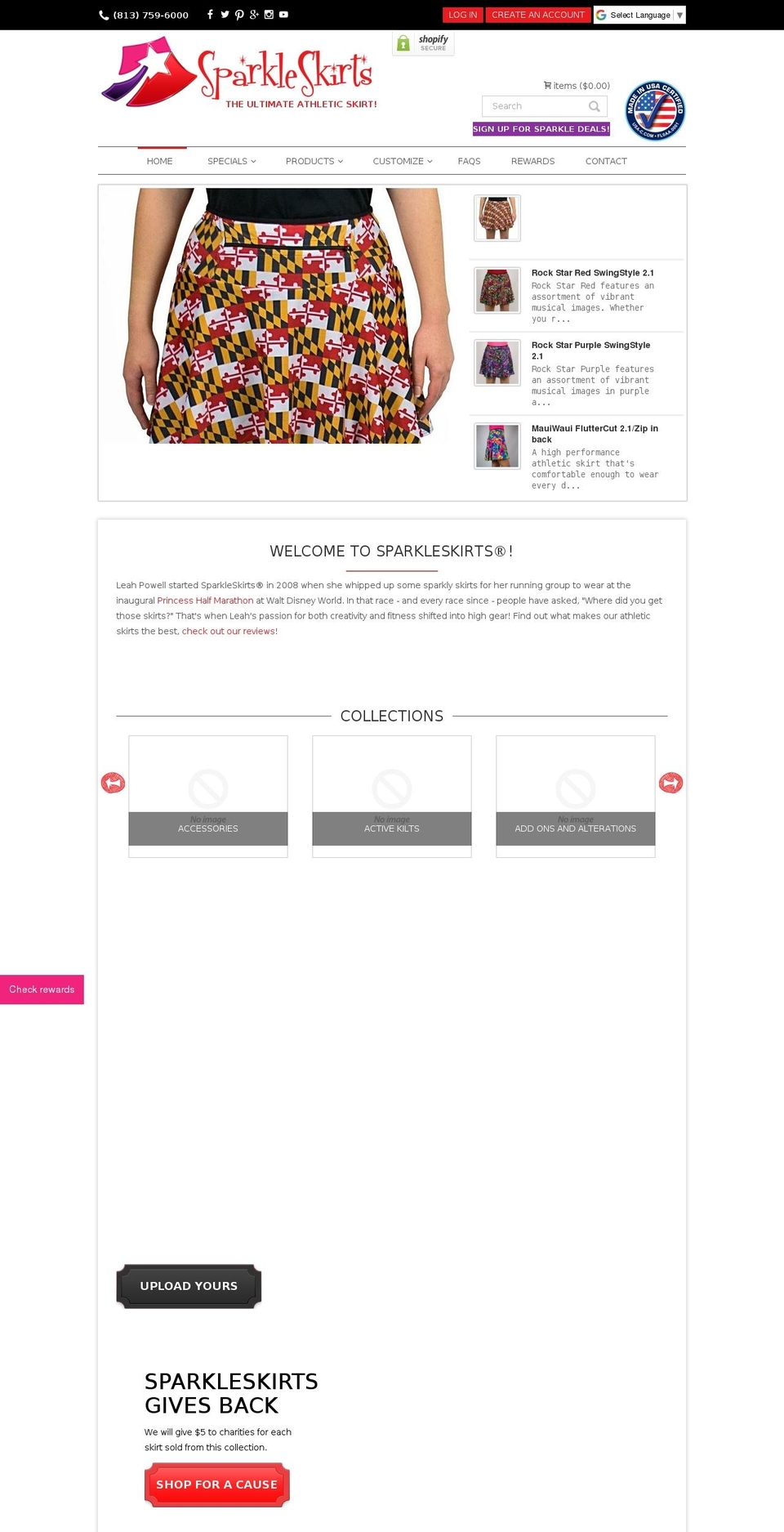 Spark Shopify theme site example vacationskirts.com