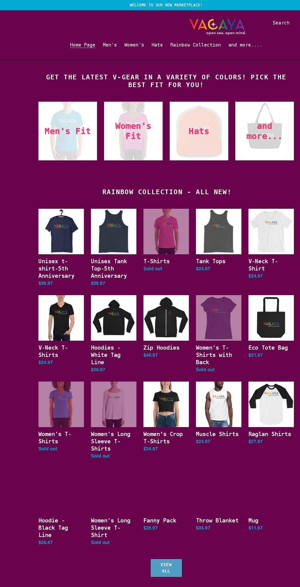 vacaya-stuff.myshopify.com shopify website screenshot