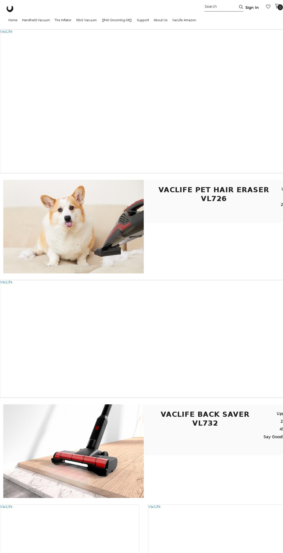 vaclife.com shopify website screenshot