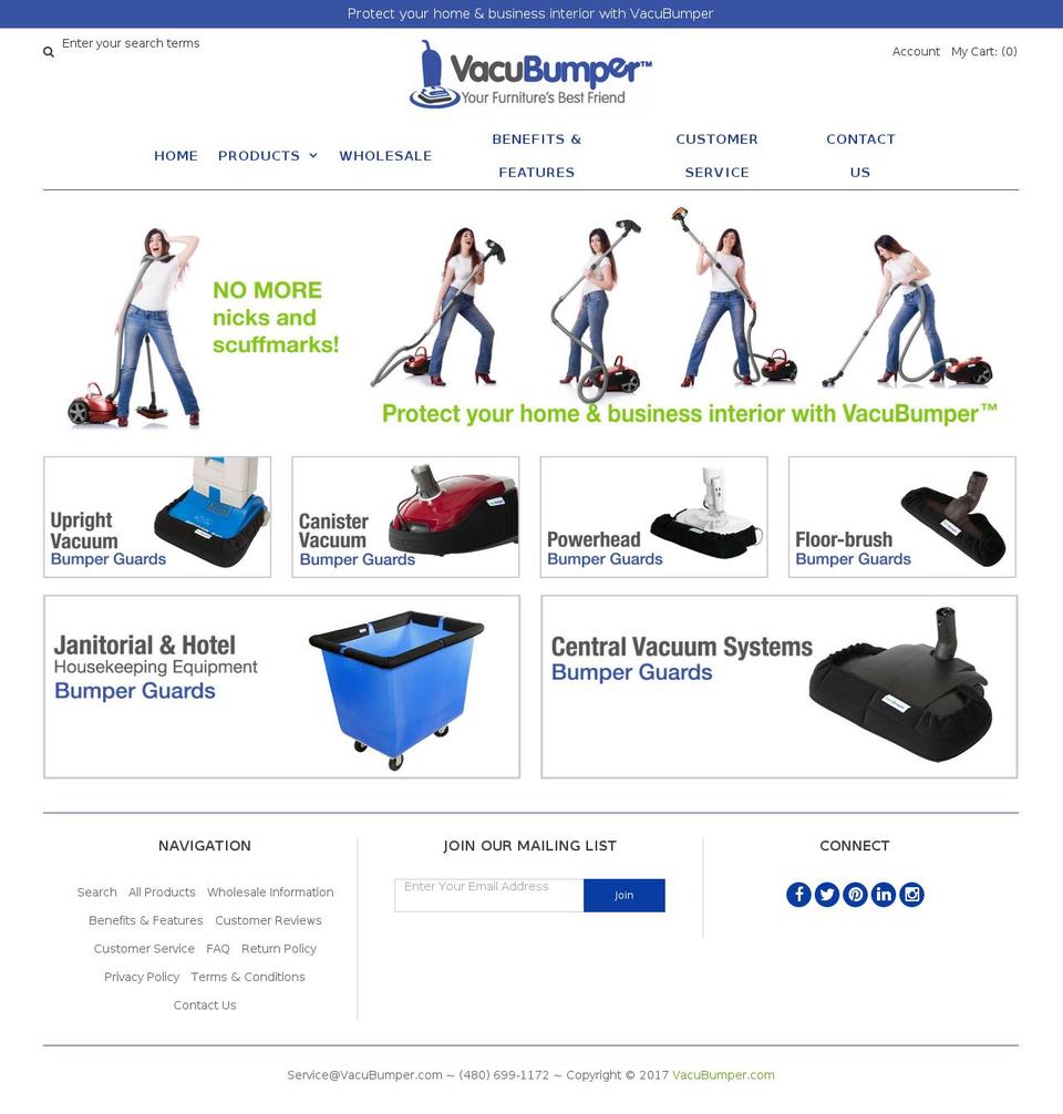 vacubumper.com shopify website screenshot