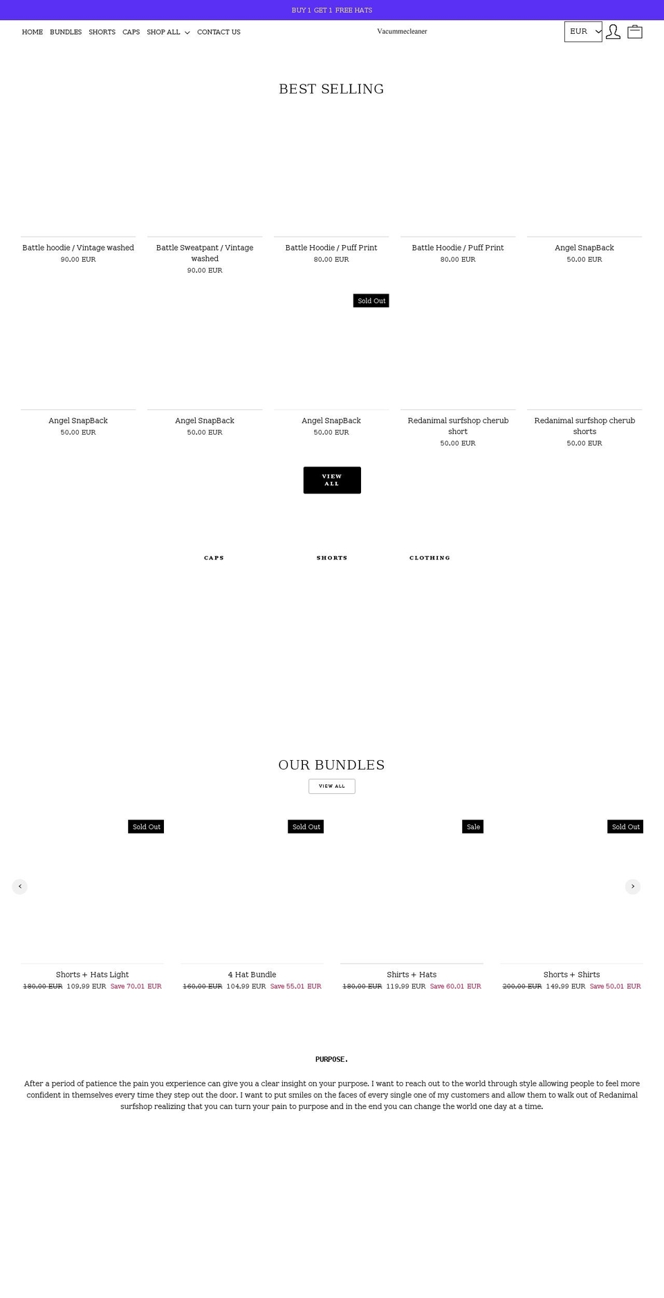 Redanimal surfshop Shopify theme site example vacummecleaner.com