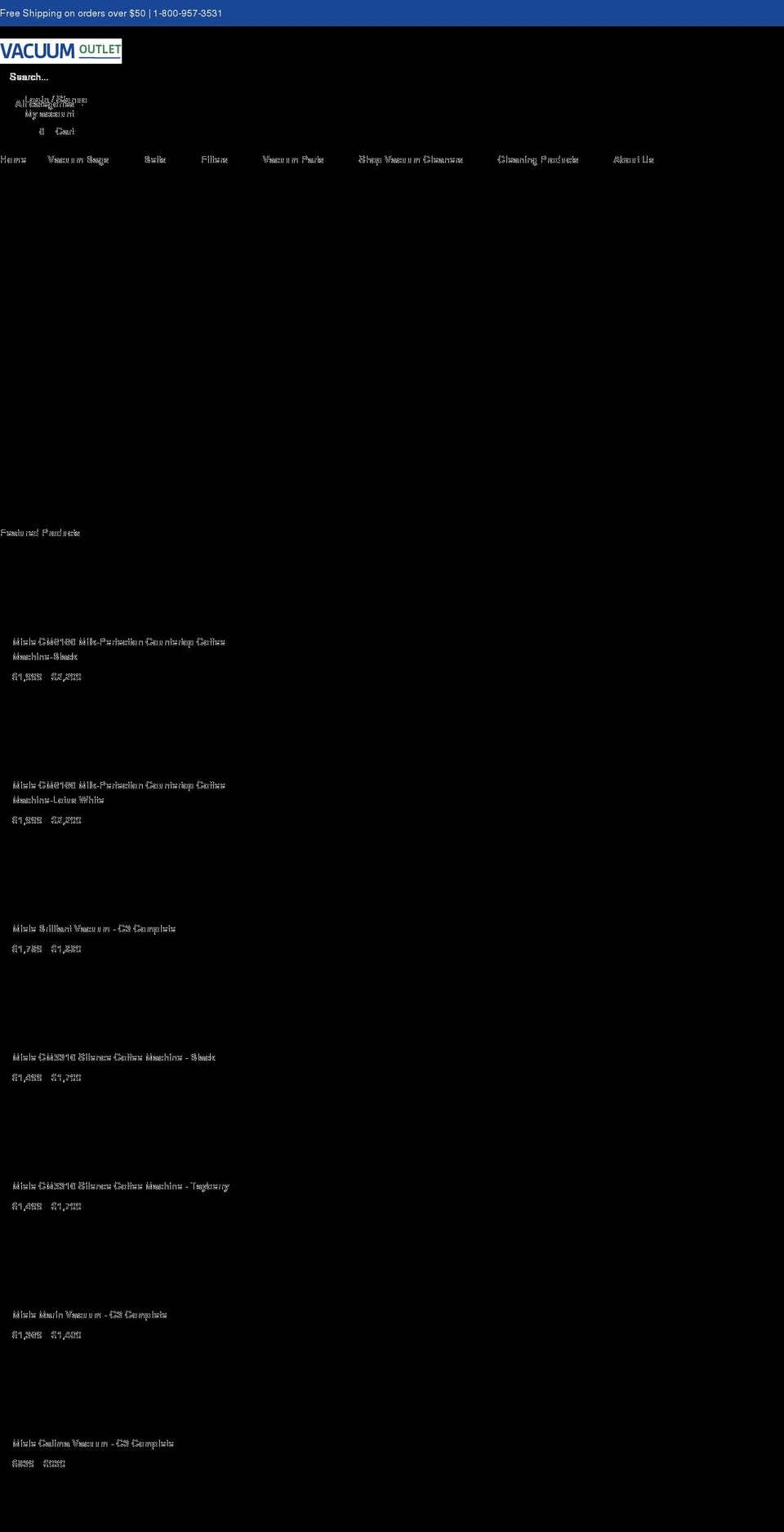 vacuum-outlet.com shopify website screenshot