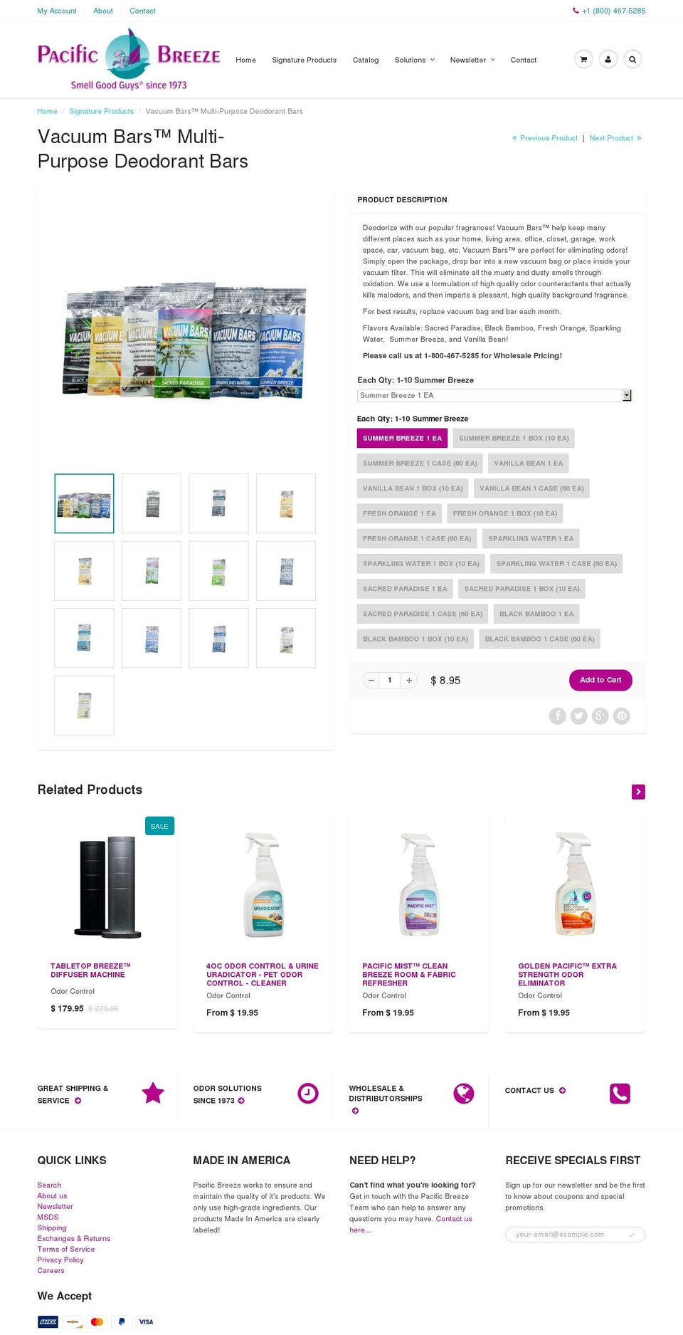 vacuumbar.com shopify website screenshot