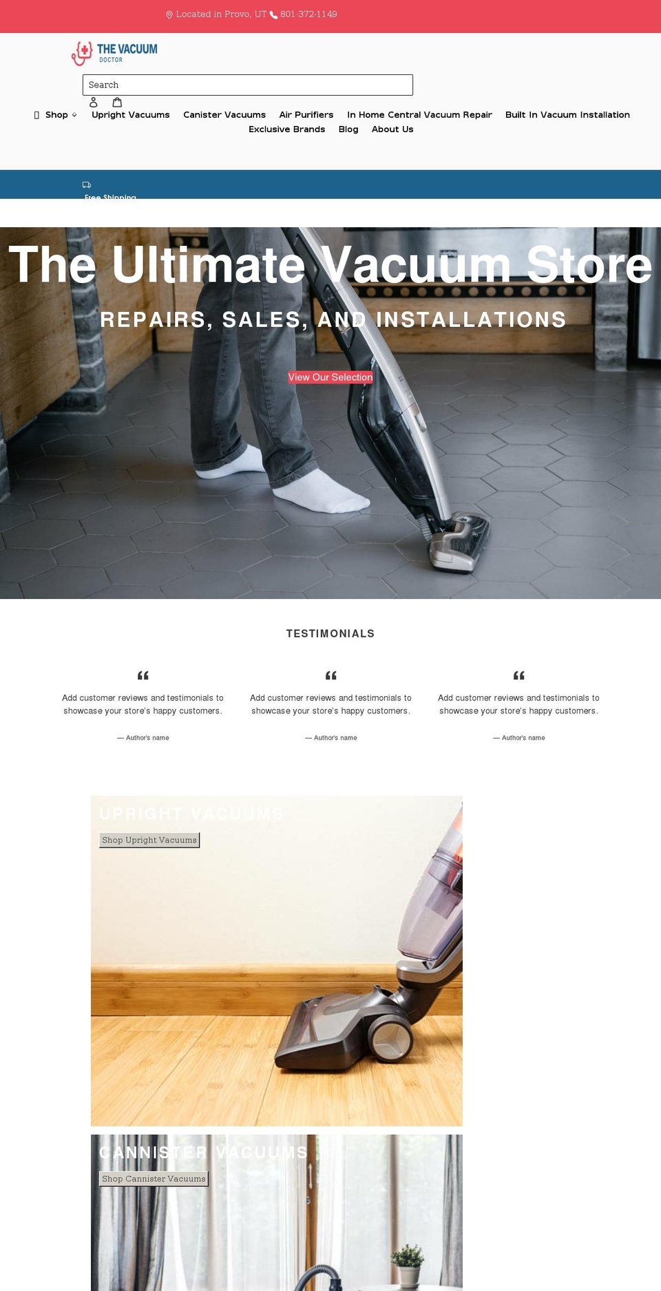 vacuumdr.com shopify website screenshot