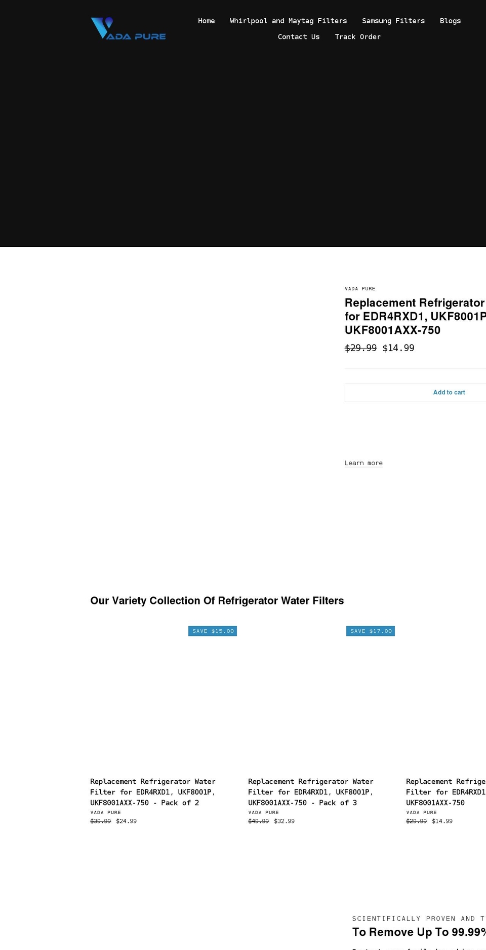 vadapure.com shopify website screenshot