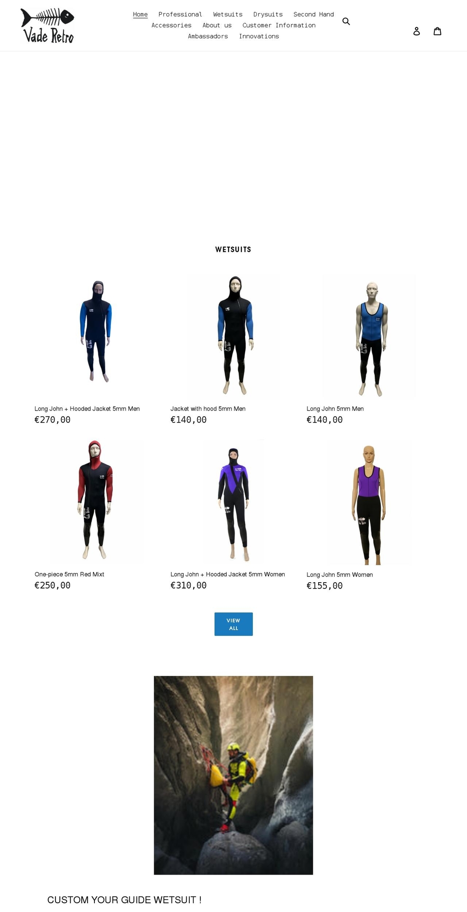 vaderetroshop.com shopify website screenshot