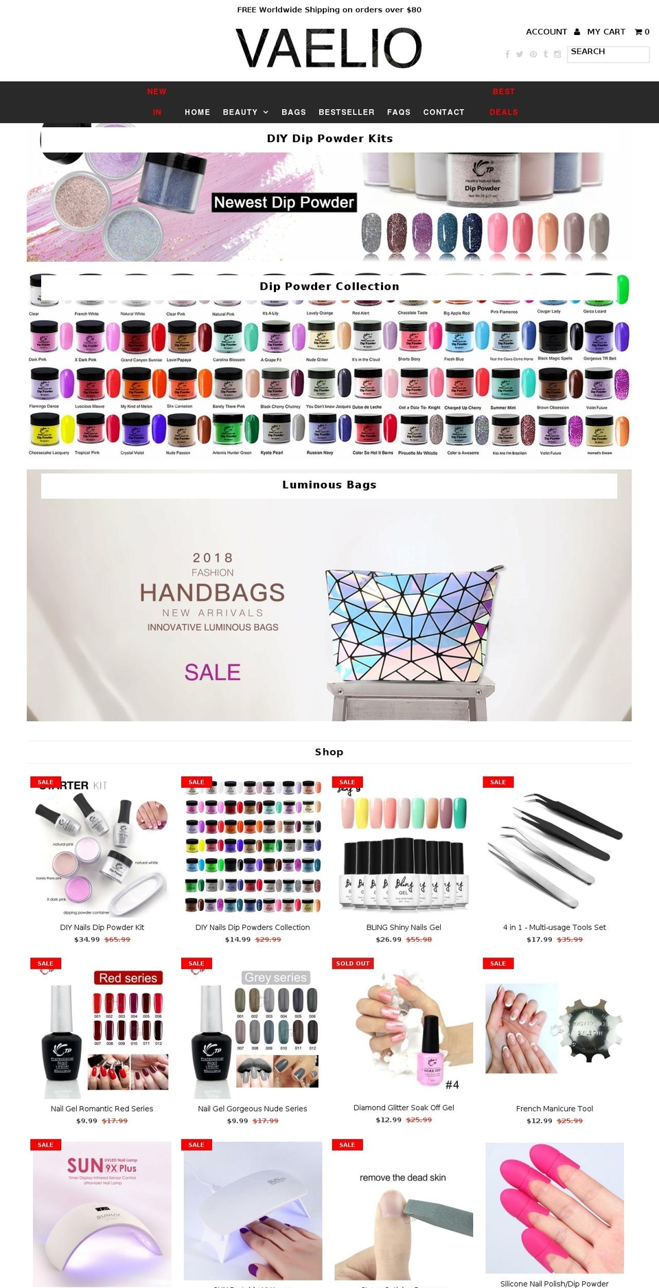vaelio.com shopify website screenshot