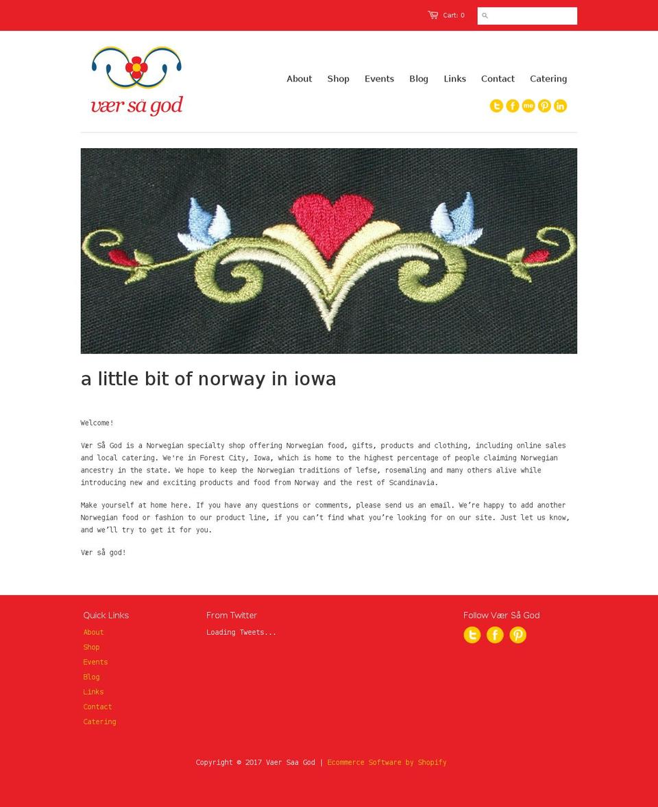 vaersaagod.com shopify website screenshot