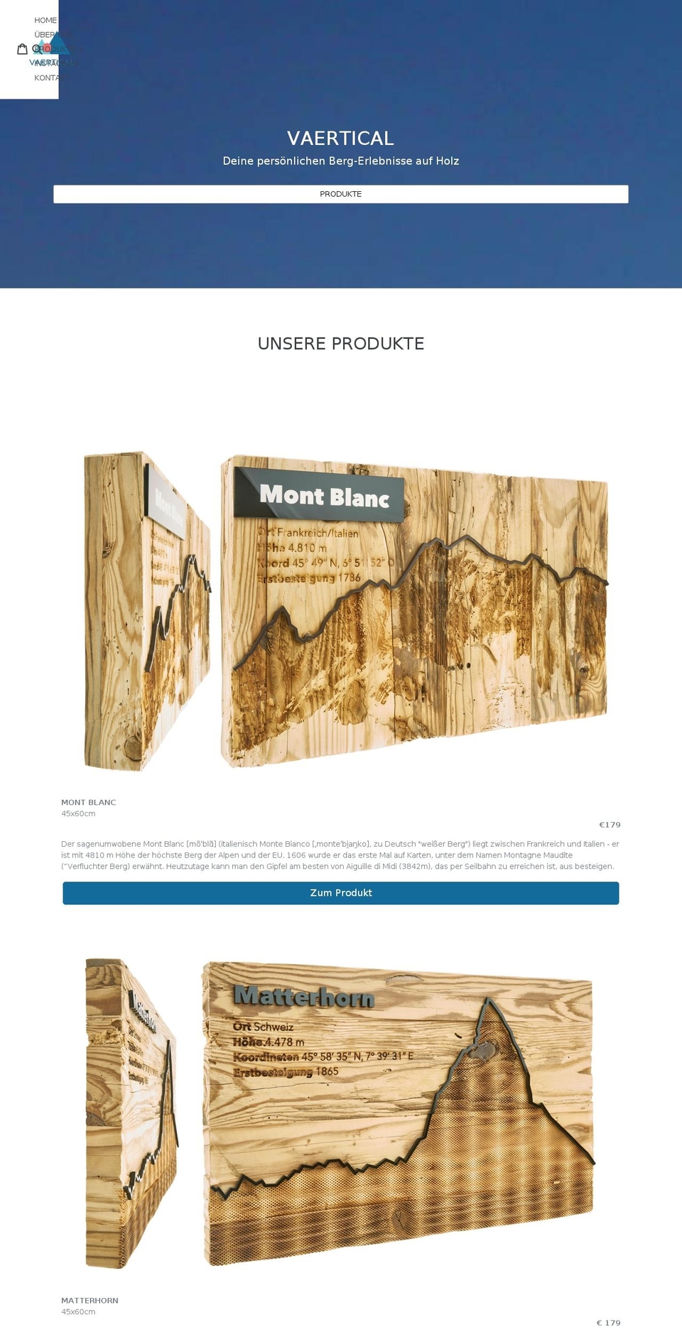 vaertical.com — Shopify storefront screenshot