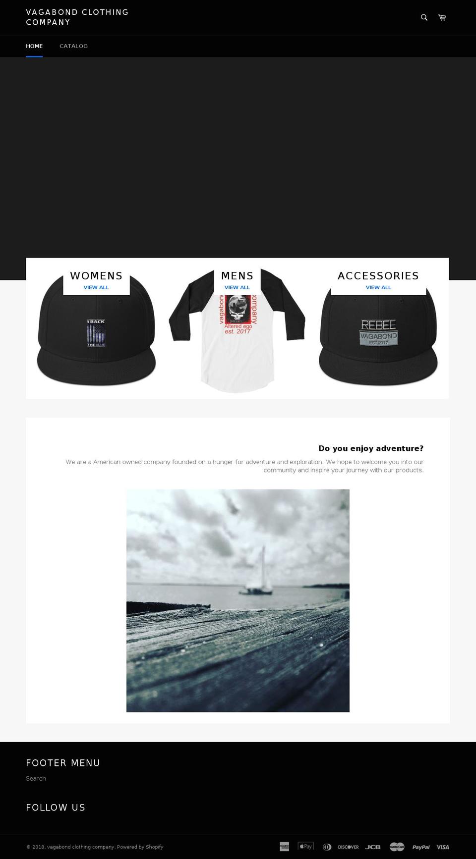 vagabondclothingcompany.net shopify website screenshot